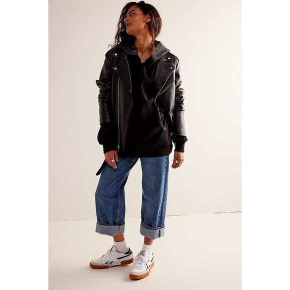 Free People Printed It's A Vibe Hoodie Sweatshirt Top Floral Oversized S 282972 - Picture 3 of 11